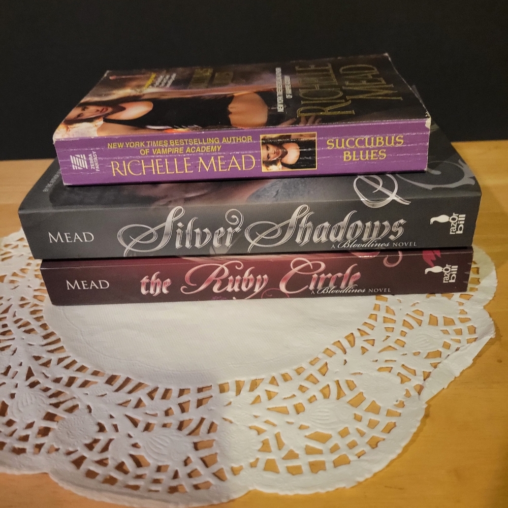 Three Paperbacks by Richelle Mead: Succubus Blues,  Silver Shadows,  Ruby Circle